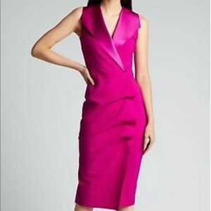 Chiara Boni - Deniz Ra Satin Collar Dress, size 12 NWT never won pink pu…
